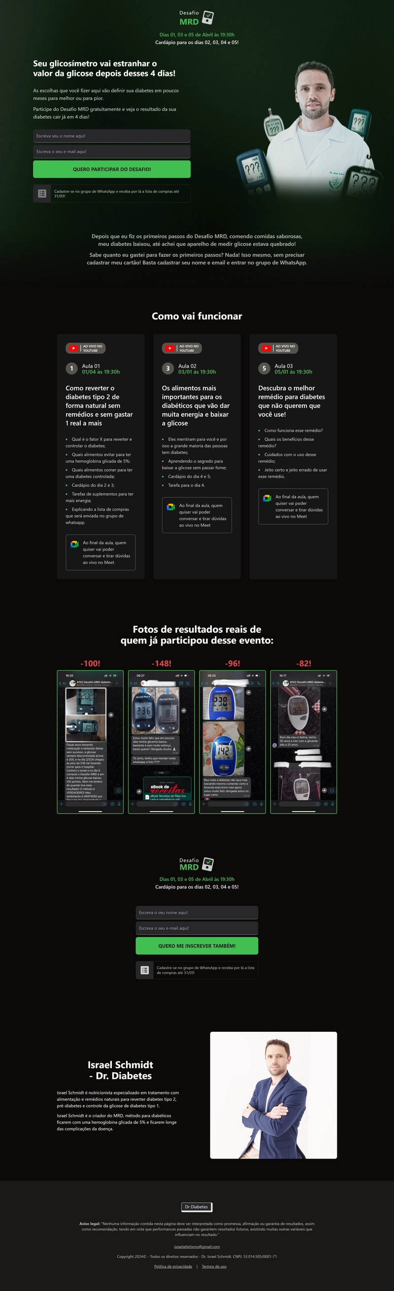 imagem desktop da página Página de Captura