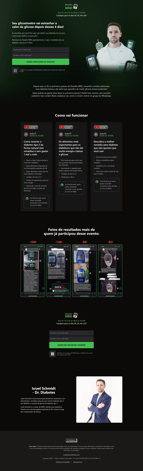imagem desktop da página Página de Captura