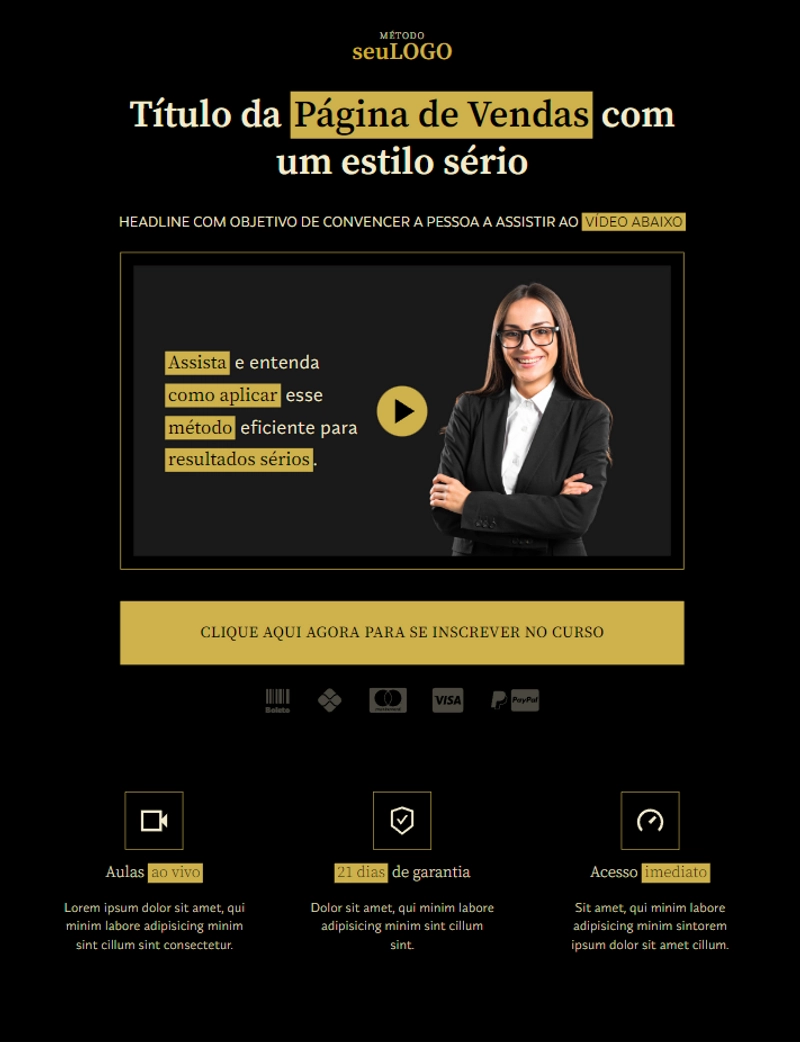 imagem desktop da página Página de Vendas (fictício)