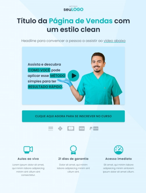 imagem desktop da página Página de Vendas (fictício)