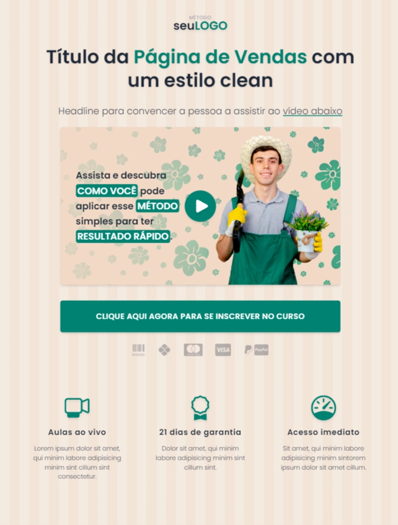 imagem desktop da página Página de Vendas (fictício)